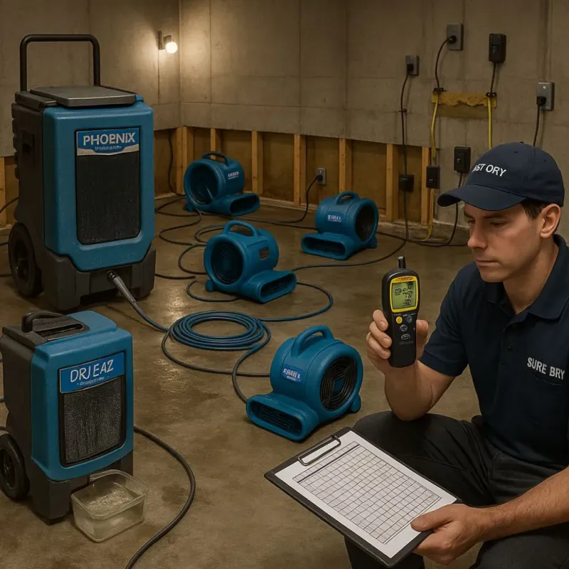 Structural Drying and Dehumidification process in Springerville, AZ